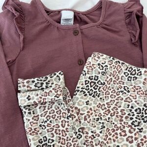 Cheetah/leopard print outfit/leggings girl size 7/8